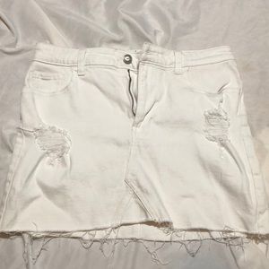 Distressed white jean Hollister skirt. Size 7 or 28